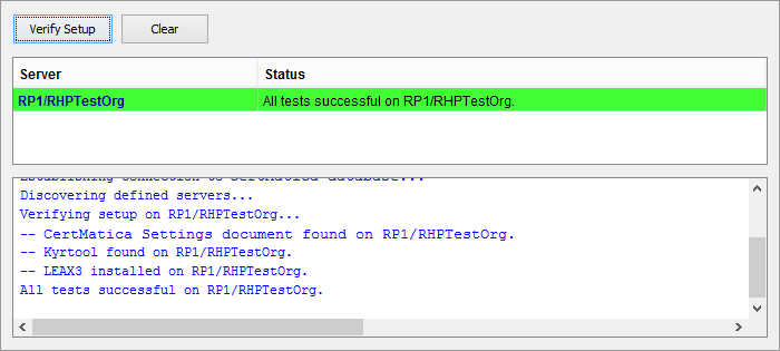 Setup verification successful